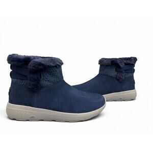 Skechers On-The-Go City 2 Cozy Vibe Suede Boots Women’s 8.5 Navy NIB